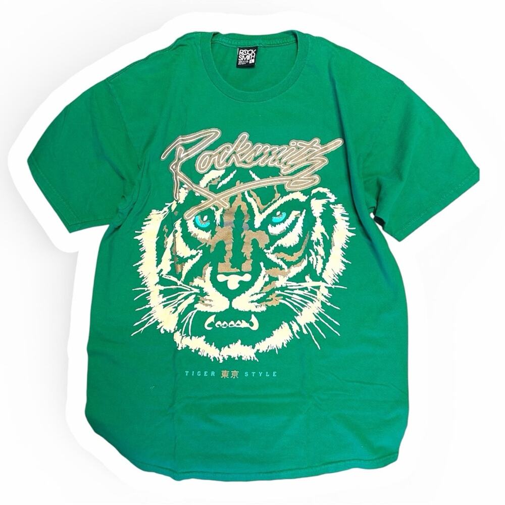 Rocksmith Tiger Graphic Green T-shirt size Large
